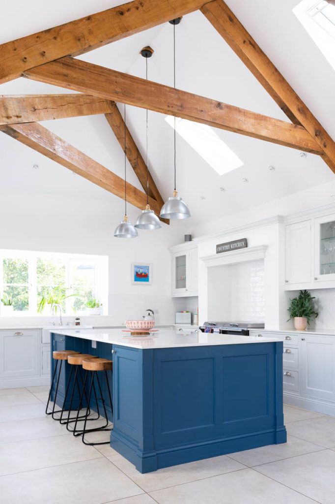 These statement pendant lights are the perfect choice in this type of kitchen